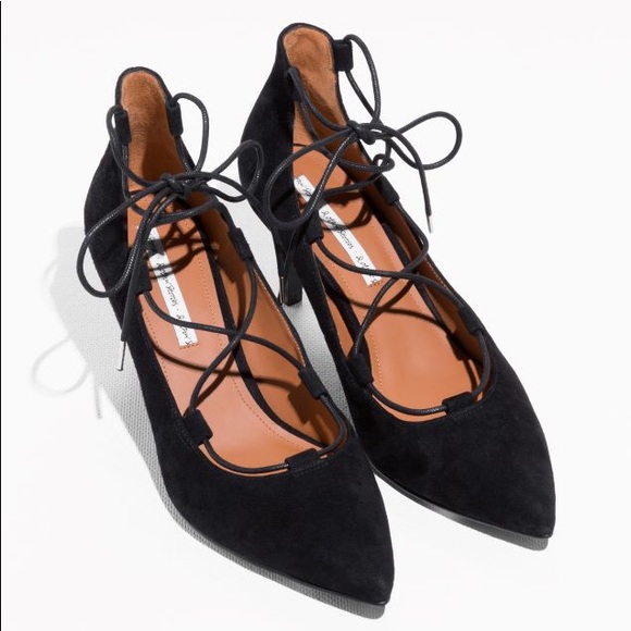 NWOT.  &OtherStories black laced pumps size 8 - Picture 1 of 5
